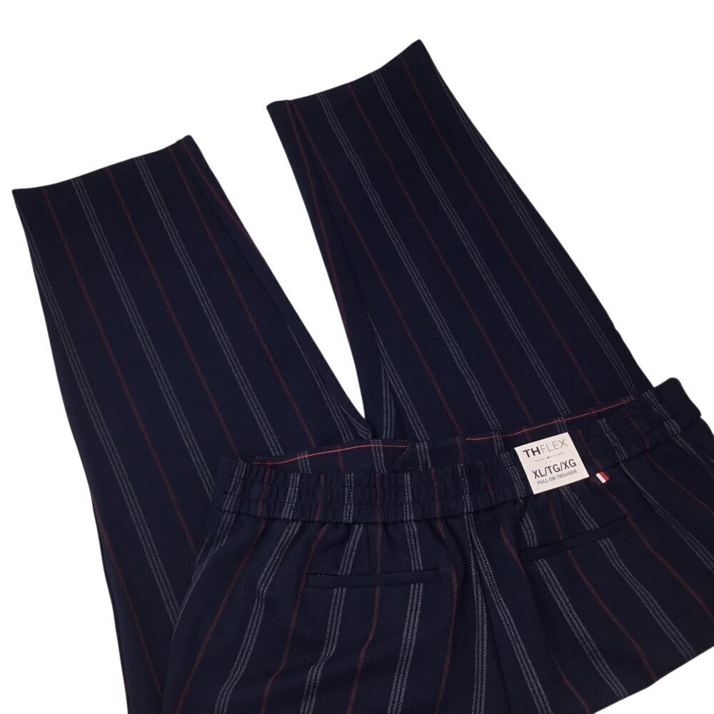 Tommy Hilfiger NWT TH FLEX Pull On Trouser Size XL Career Office Navy Pinstripe